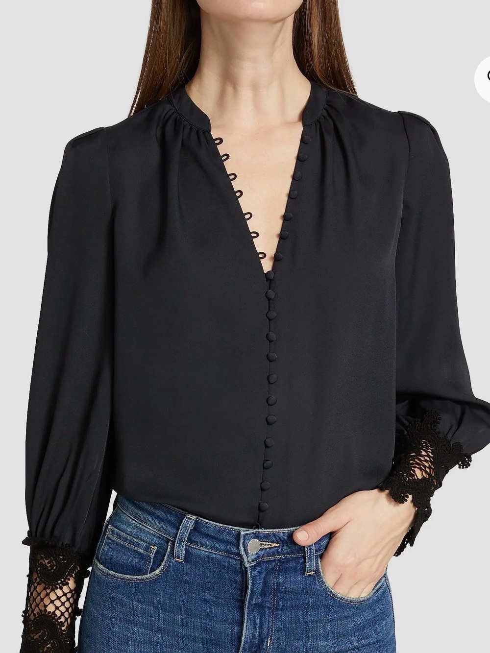 L’Agence Ava Lace Cuff Blouse
